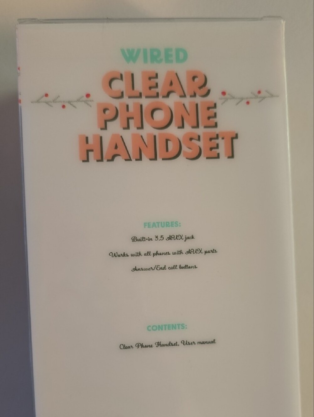Clear Wired Phone Handset — Blue & Neon Yellow - Picture 3 of 7